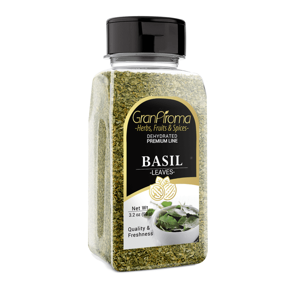 GranAroma Basil Leaves, Sweet Fragrance, Salads & Soups 3.2 Ounce