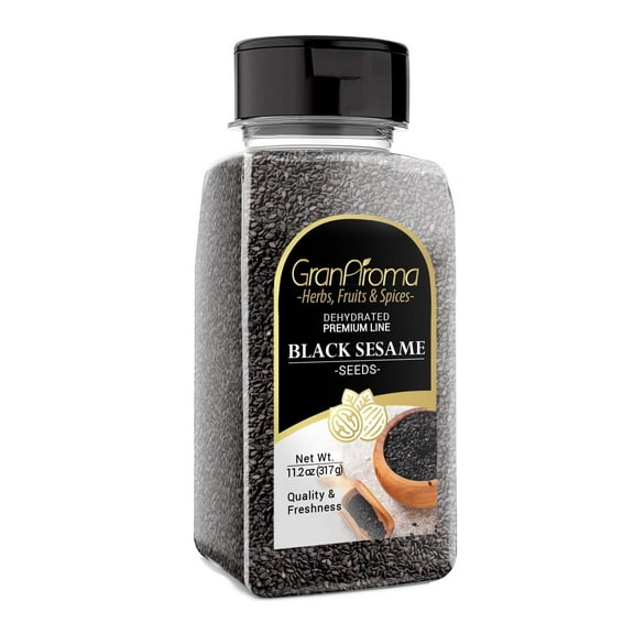 GranAroma Black Sesame Seeds, 11.2 oz, Garnish & Seasoning, Versatile Seeds, Nutty Flavor