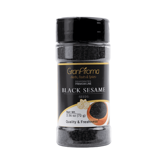 GranAroma Black Sesame Seeds, Garnish & Seasoning, Versatile Seeds, Nutty Flavor 2.56 Ounce
