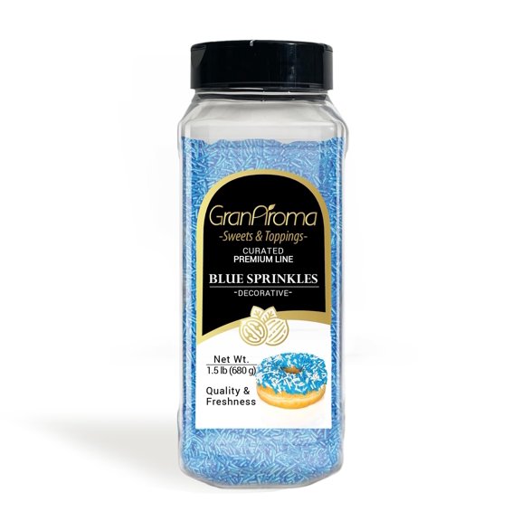 GranAroma Blue Sprinkles, Decorative, Cakes & Cupcakes 1.5 Pound