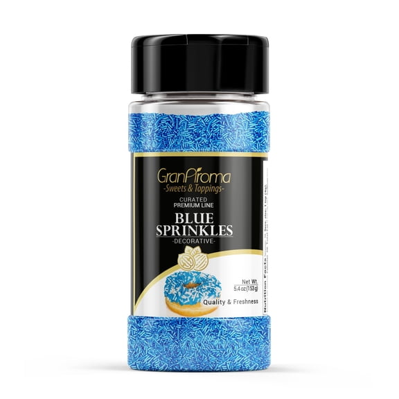 GranAroma Blue Sprinkles, Decorative, Cakes & Cupcakes 5.4 Ounce