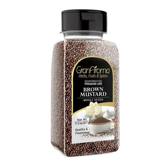 GranAroma Brown Mustard Seeds, 11.2 oz, Strong Flavor, Condiments & Sauces, Versatile Seeds