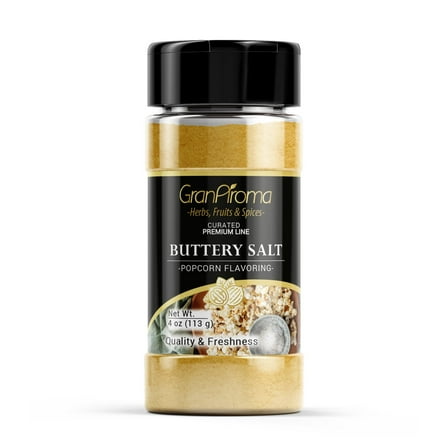 GranAroma Buttery Salt Seasoning, 4 oz, Popcorn Seasoning, Cinema Style, Delicious Flavor