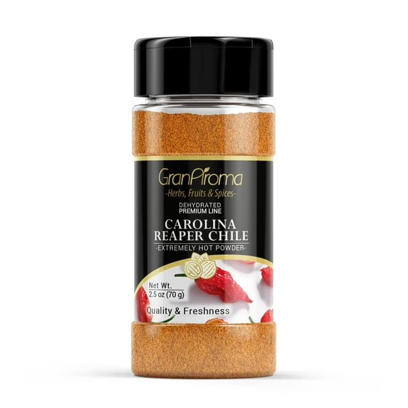 GranAroma Carolina Reaper Powder, 2.5 oz, Extremely Hot Powder, Fine Ground, Dips & Salsa