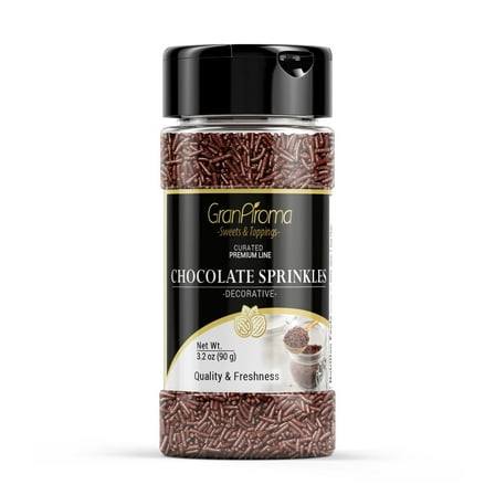GranAroma Chocolate Sprinkles, 3.2 oz, Decorative, Cakes & Cupcakes
