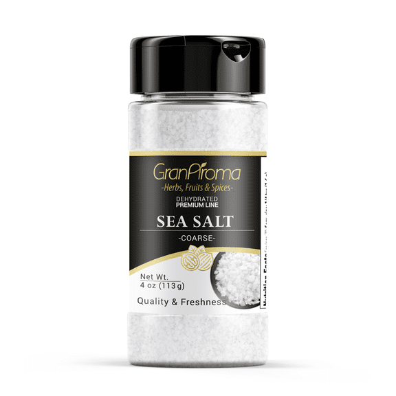 GranAroma Coarse Sea Salt, Finishing Salt, Cooking and Bath Additive 4 Ounce