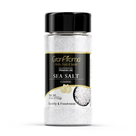 GranAroma Coarse Sea Salt, Finishing Salt, Cooking and Bath Additive 4 Ounce