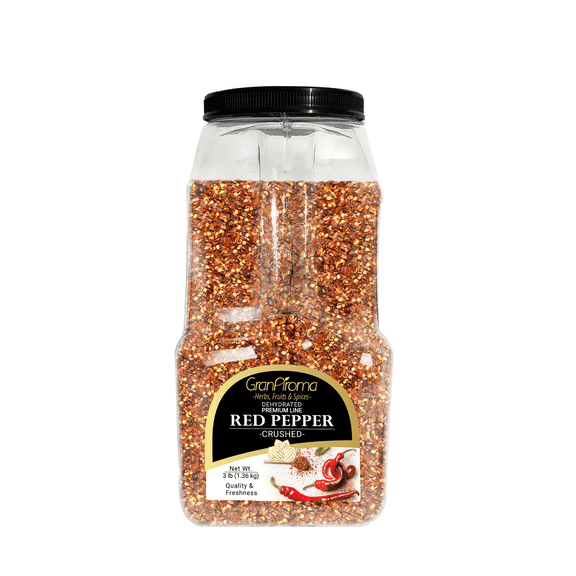 GranAroma Crushed Red Pepper, 3 lb, Dry Rubs & Marinades, Spicy Seasoning, Pizza Topping