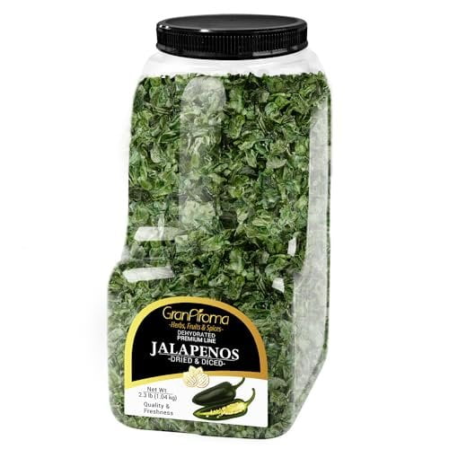 GranAroma Diced Jalapenos, Spicy, Flavorful Peppers for Cooking, Toppings, and Salsas 2.3 Pound