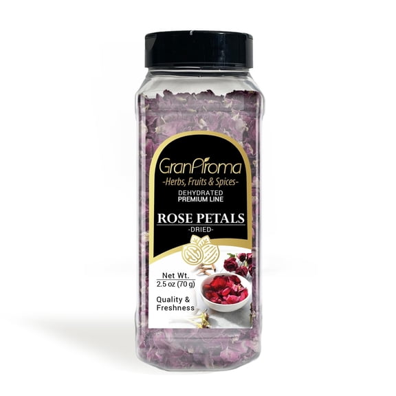 GranAroma Dried Rose Petals, Fresh Aroma, Edible Floral Teas 2.5 Ounce