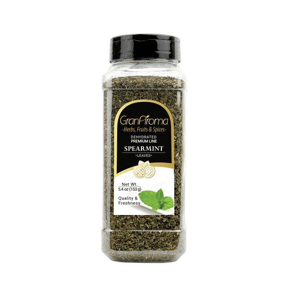 GranAroma Dried Spearmint Leaves, Refreshing & Aromatic, Drinks & Teas, Crisp Herb 5.4 Ounce