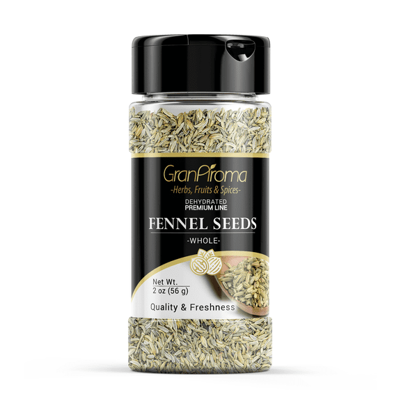 GranAroma Fennel Seeds, 2 oz, Whole Seeds, Light Flavor, Cooking & Baking