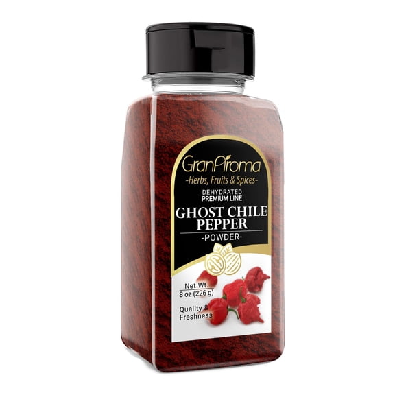 GranAroma Ghost Chile Pepper Powder, 8 oz, Hot & Spicy, Salsas & Soups