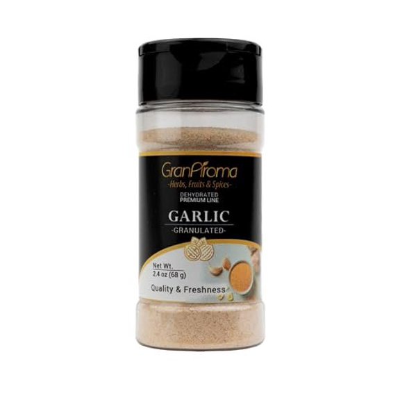 GranAroma Granulated Garlic, Versatile Seasoning, Dehydrated 2.4 Ounce