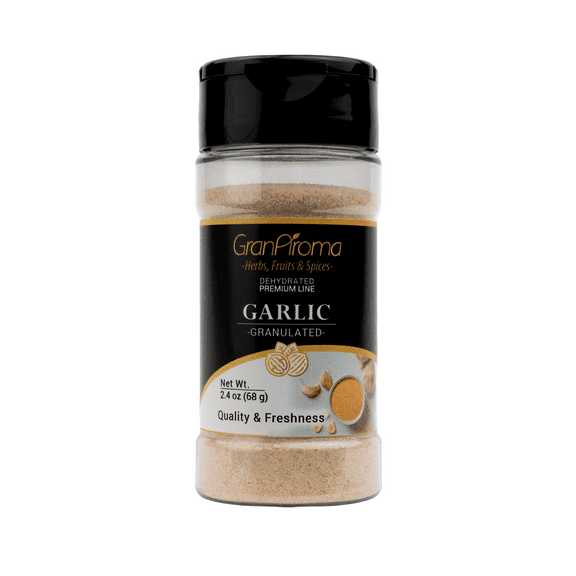 GranAroma Granulated Garlic, Versatile Seasoning, Dehydrated 2.4 Ounce