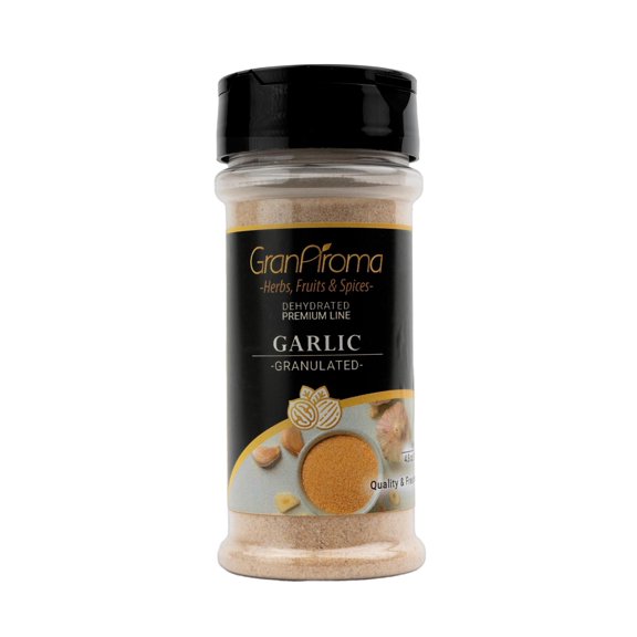 GranAroma Granulated Garlic, Versatile Seasoning, Dehydrated 4.8 Ounce