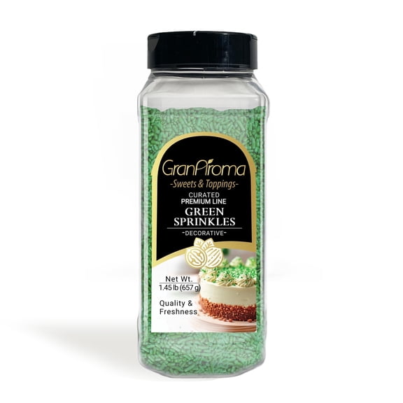 GranAroma Green Sprinkles, Decorative, Cakes & Cupcakes 23.2 Ounce