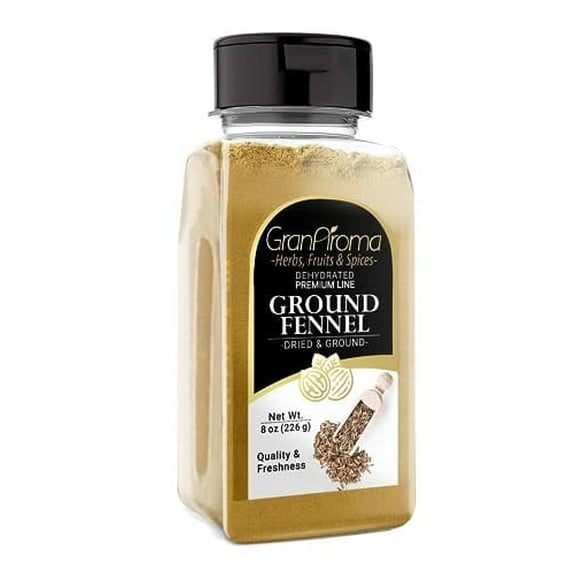 GranAroma Ground Fennel, 8 oz, Light Anise Flavor, Cooking & Baking 8 Ounce