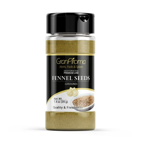 GranAroma Ground Fennel Seeds, Light Anise Flavor, Cooking & Baking 1.4 Ounce