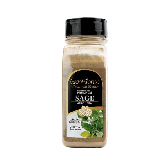 GranAroma Ground Sage, Earthy Flavor, Soups & Sauces, Versatile Herb 5.28 Ounce