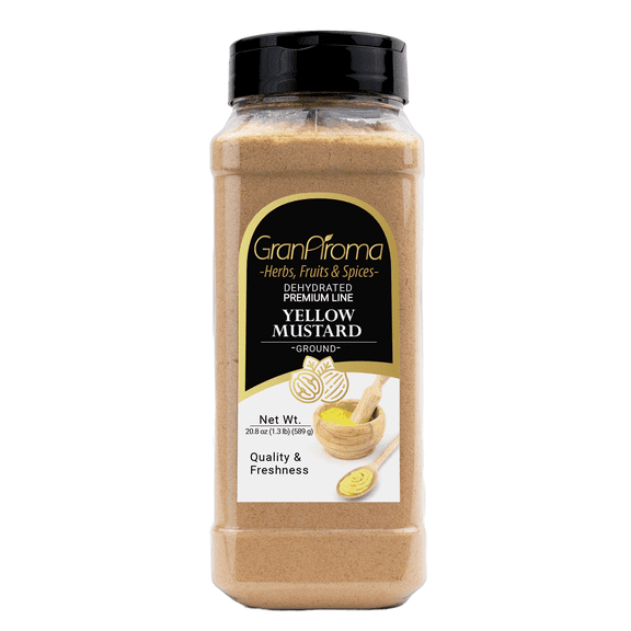GranAroma Ground Yellow Mustard, Bold, Tangy Flavor for Cooking, Seasoning & Pickling 1.3 Pound