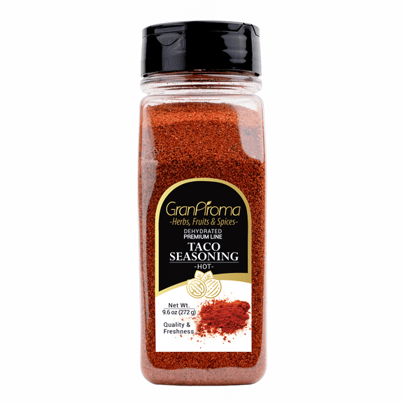 GranAroma Hot Taco Seasoning Mix  Perfect for Tacos, Burritos, and Tex-Mex Recipes 9.6 Ounce