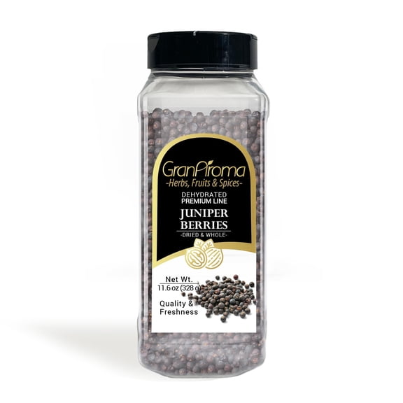 GranAroma Juniper Berries, 11.6 oz, Whole & Dried, Herbaceous Flavor, Cooking Spice