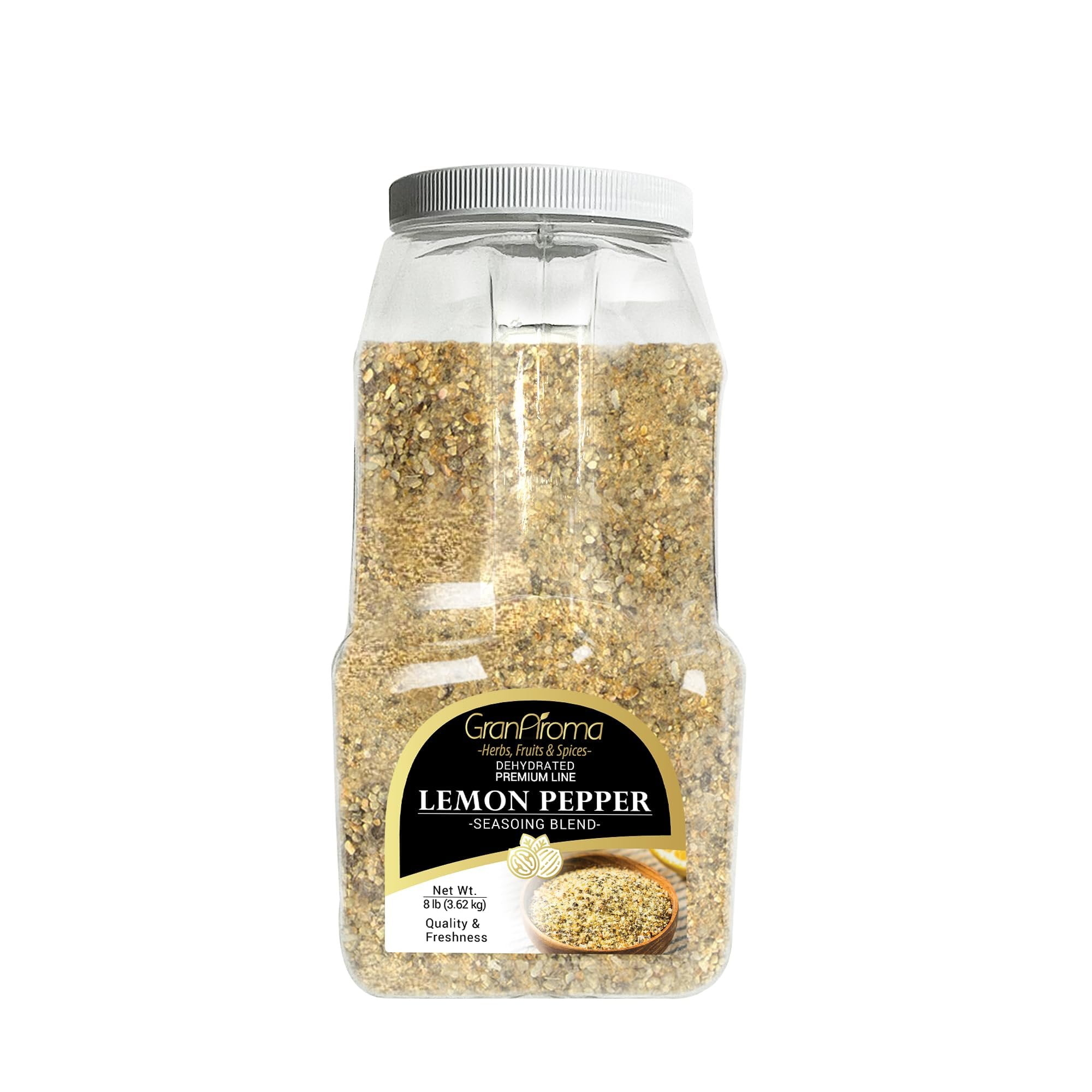 GranAroma Lemon Pepper Seasoning, 8 lb, Versatile Seasoning Blend, Chicken & Steak, Zesty Flavor