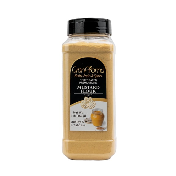 GranAroma Mustard Flour, Gluten-Free Mustard Powder for Cooking, Sauces, and Seasoning Bold Flavor, Freshly Milled 16 Ounce
