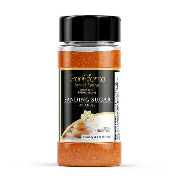 GranAroma Orange Sanding Sugar, Decorative, Cookies & Sweets 6.8 Ounce