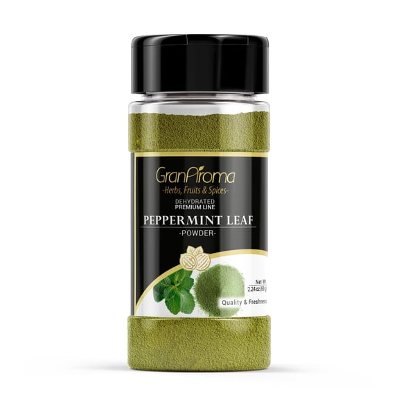 GranAroma Peppermint Leaf Powder, Refreshing Herbal Tea, Cooking & Baking 2.24 Ounce