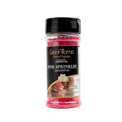 GranAroma Pink Sprinkles, Decorative, Cakes & Cupcakes Pink, 5.5 Ounce