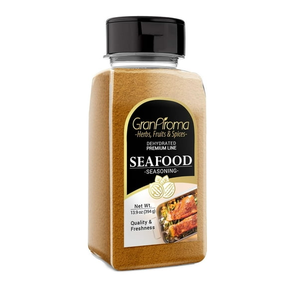 GranAroma Seafood Seasoning, Fish & Shrimp, Blend of Spices, Flavorful 13.9 Ounce