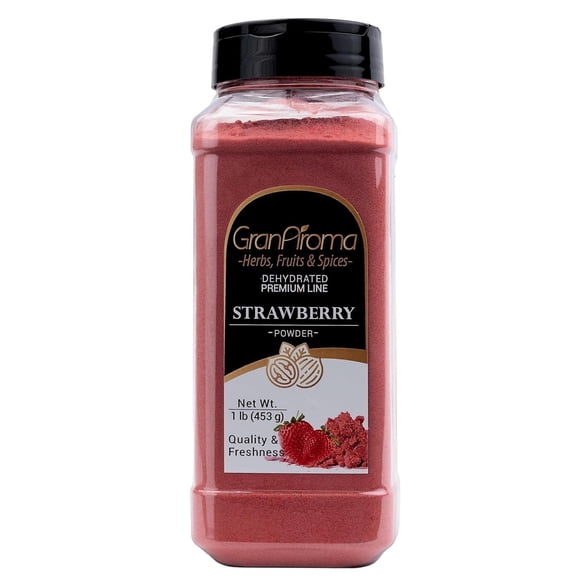 GranAroma Strawberry Fruit Powder, Juicy, Zesty, Perfect for Smoothies, Baking, Desserts, and Beverages 16 Ounce