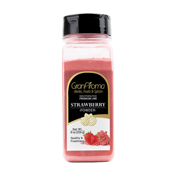 GranAroma Strawberry Fruit Powder, Juicy, Zesty, Perfect for Smoothies, Baking, Desserts, and Beverages 8 Ounce