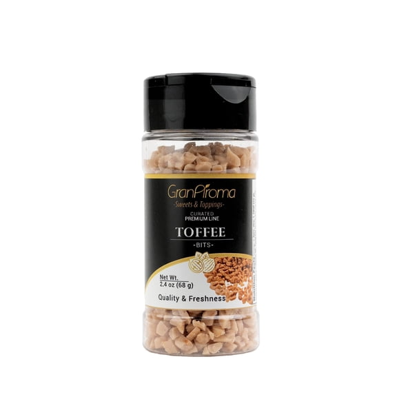 GranAroma Toffee Bits, Rich, Buttery, and Sweet Perfect for Baking, Toppings, and Snacks 2.4 Ounce