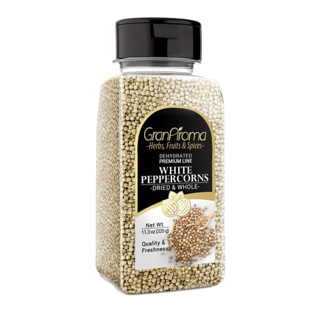 GranAroma White Peppercorns, 11.3 oz, Sauces & Soups, Bright Flavor, Versatile Spice