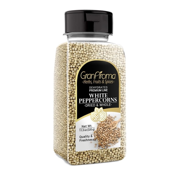 GranAroma White Peppercorns, 11.3 oz, Sauces & Soups, Bright Flavor, Versatile Spice