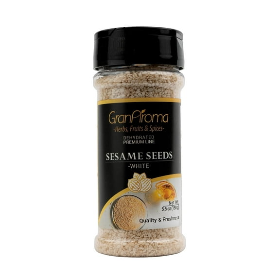GranAroma White Sesame Seeds, Add Texture & Flavor to Any Recipe, Mix of Sesame Seeds, Garlic, Onion & Salt 5.6 Ounce