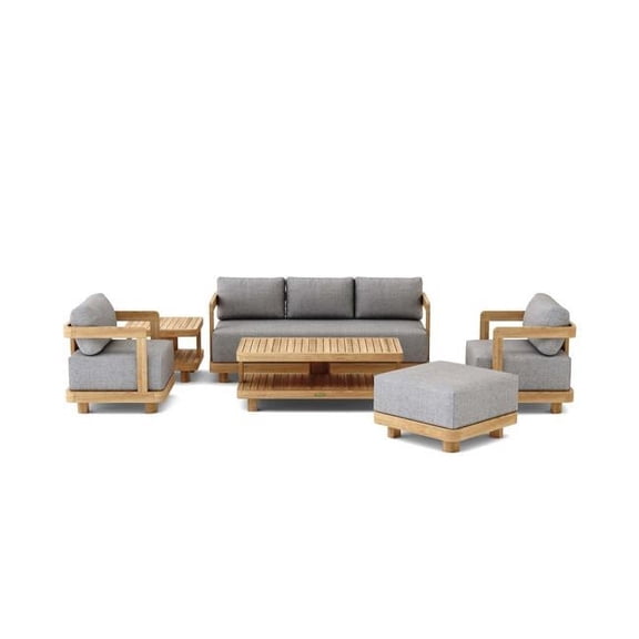 Granada Deep Seating Set, Natural Smooth Well Sanded - 6 Piece