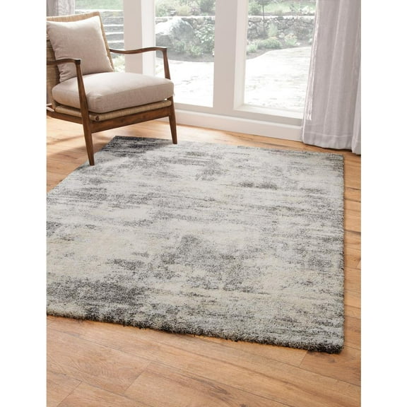 Granada Lina Olefin Shag Gray/ Ivory Area Rug
