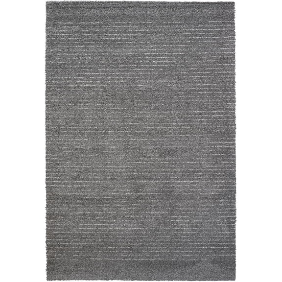 Granada Liora Charcoal Gray Ivory and White Polypropylene Area Rug