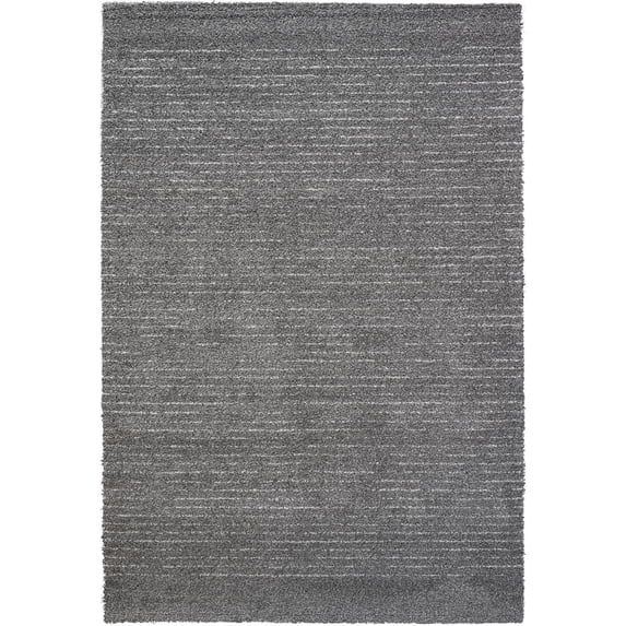 Granada Liora Charcoal Gray Ivory and White Polypropylene Area Rug