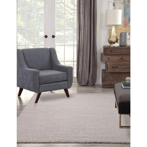 Granada Lola Olefin Shag Ivory/ Charcoal Stripe Area Rug