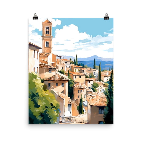 Granada Spain Print, Andalusia Travel Wall Art, Spanish Cityscape Decor, Historic Town Poster, European Countryside Artwork Home Decor #3497, Unframed Poster Size 8x12