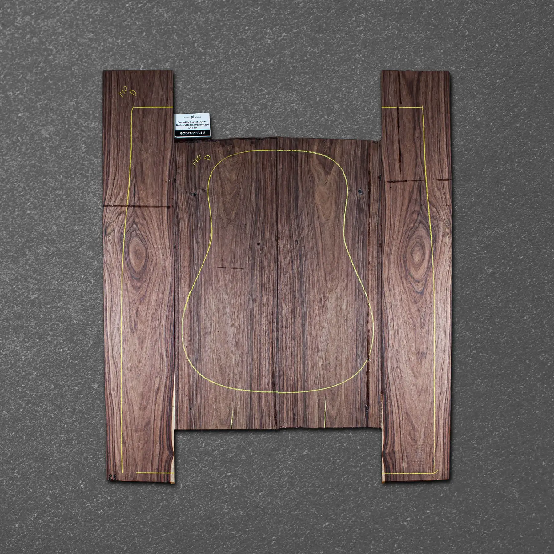 Granadillo Acoustic Guitar Back and Sides Dreadnought (DT) Set – GODT000558-1.2