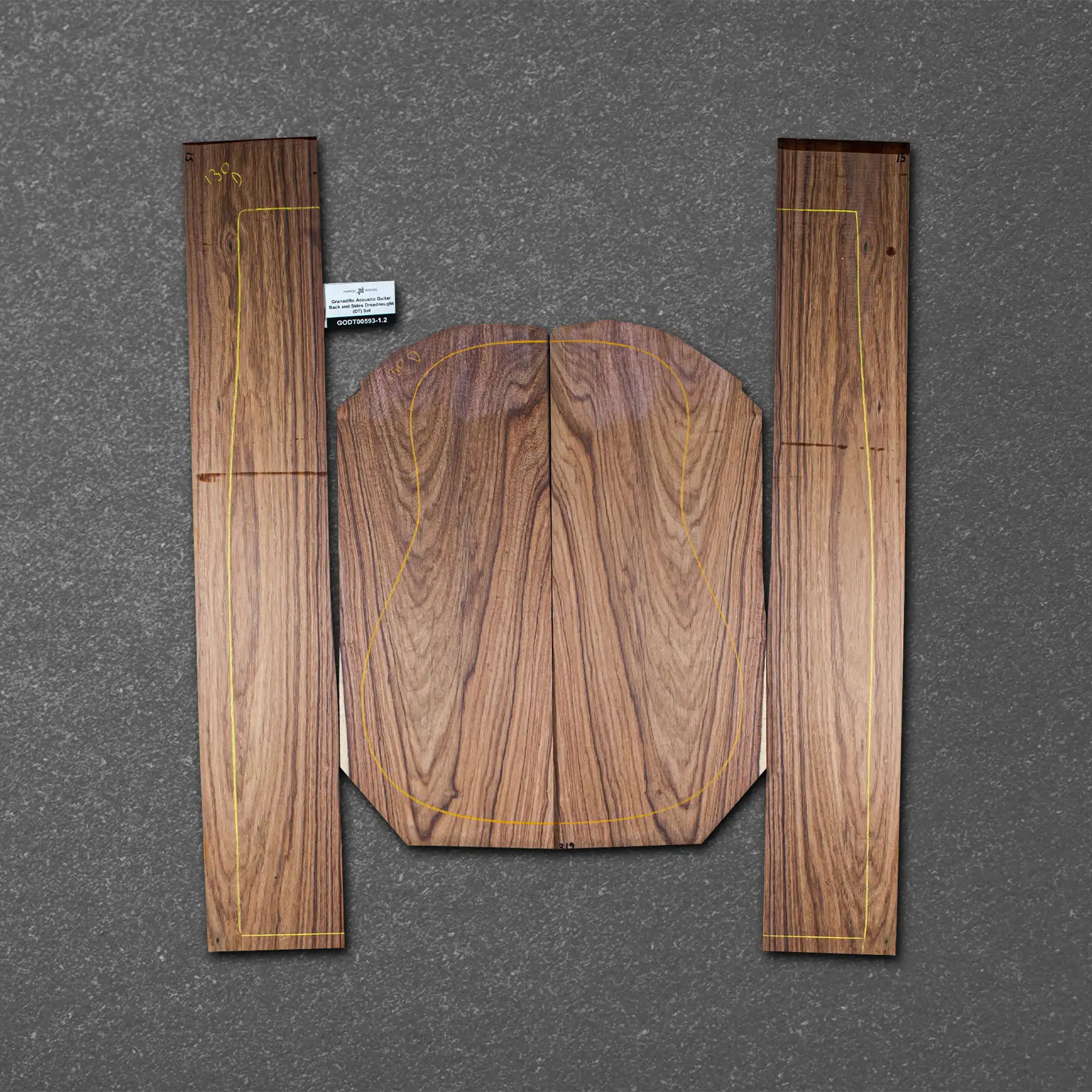 Granadillo Acoustic Guitar Back and Sides Dreadnought (DT) Set – GODT000593-1.2