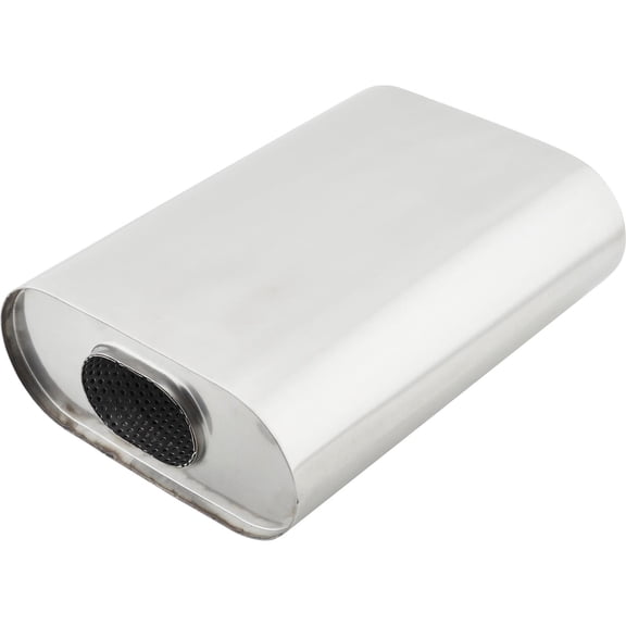 Perforated Tube Muffler w/ Packing, Stainless Steel, 3 Inch Oval