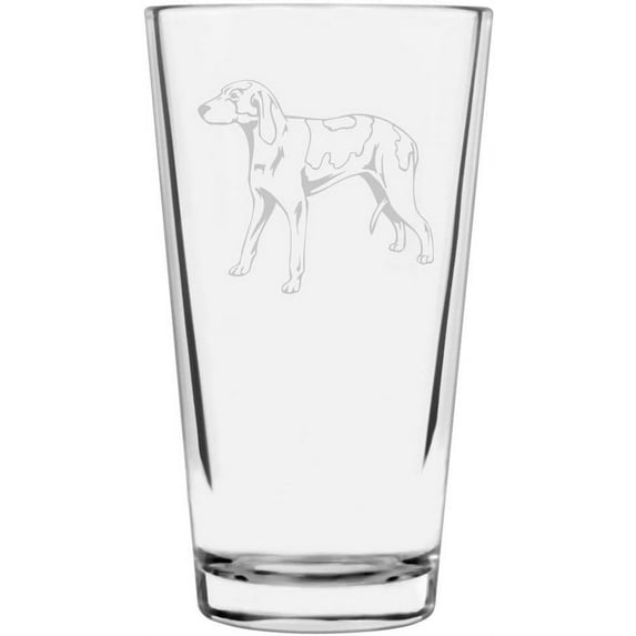 Grand Anglo Francais Blanc et Orange Dog Themed Etched All Purpose 16oz Libbey Pint Glass