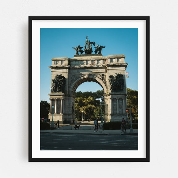 Grand Army Plaza, Brooklyn - Brooklyn New York Photography Architecture Street Photography Bicycle City Travel Poster Black Framed Wall Art Print 6 x 8 inches